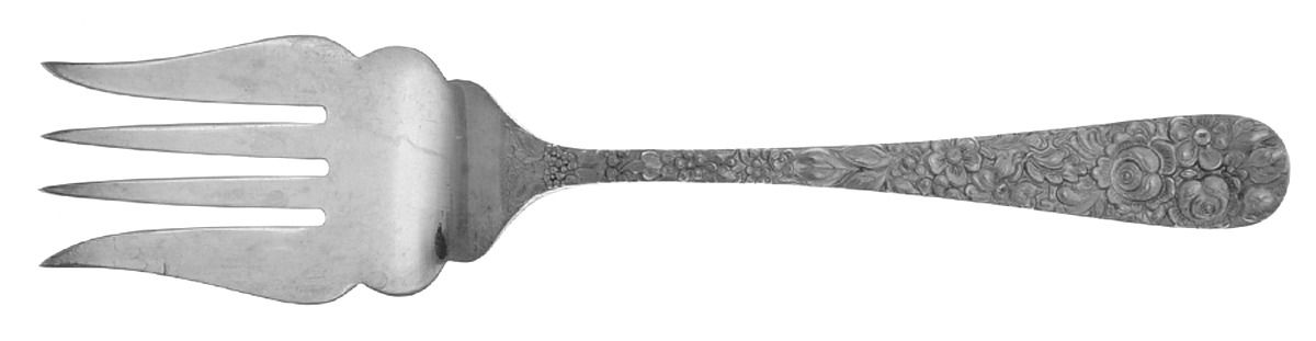 Stieff Rose (Sterling, 1892, No Monograms) Fork-Cold Meat/Servg-Sm/Solid by Kirk Stieff-1