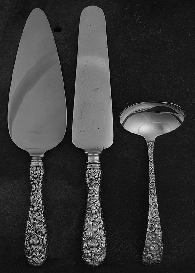 Stieff Rose (Sterling, 1892, No Monograms) 3 Piece Completer Set by Kirk Stieff-1