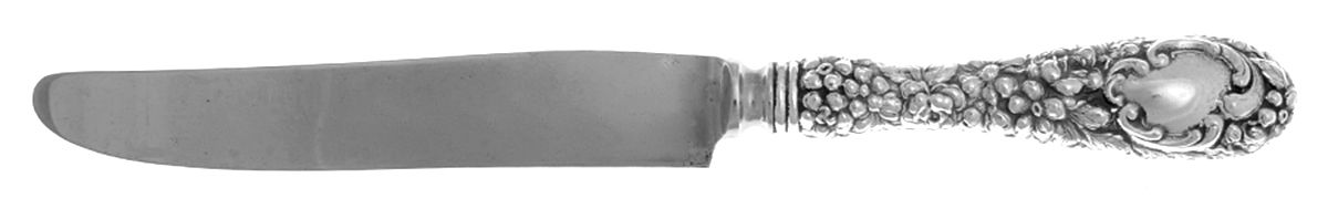 Stieff Rose (Sterling, 1892, No Monograms) Knife-Newfrench/Hollow-Bolster-Full Repousse by Kirk Stieff-1