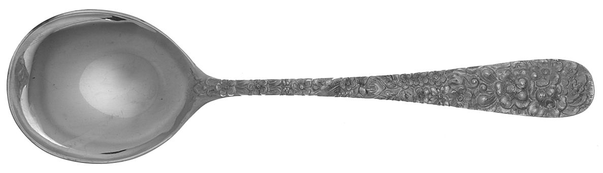 Stieff Rose (Sterling, 1892, No Monograms) Round Bowl Soup Spoon Large (Cream Soup) by Kirk Stieff-1
