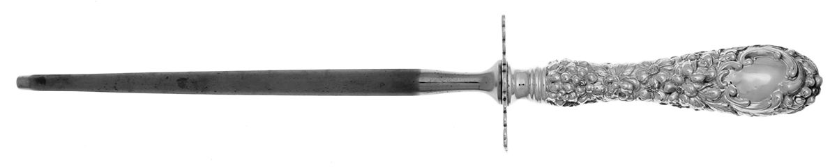 Stieff Rose (Sterling, 1892, No Monograms) Small Steel Rod Sharpener Knife by Kirk Stieff-1