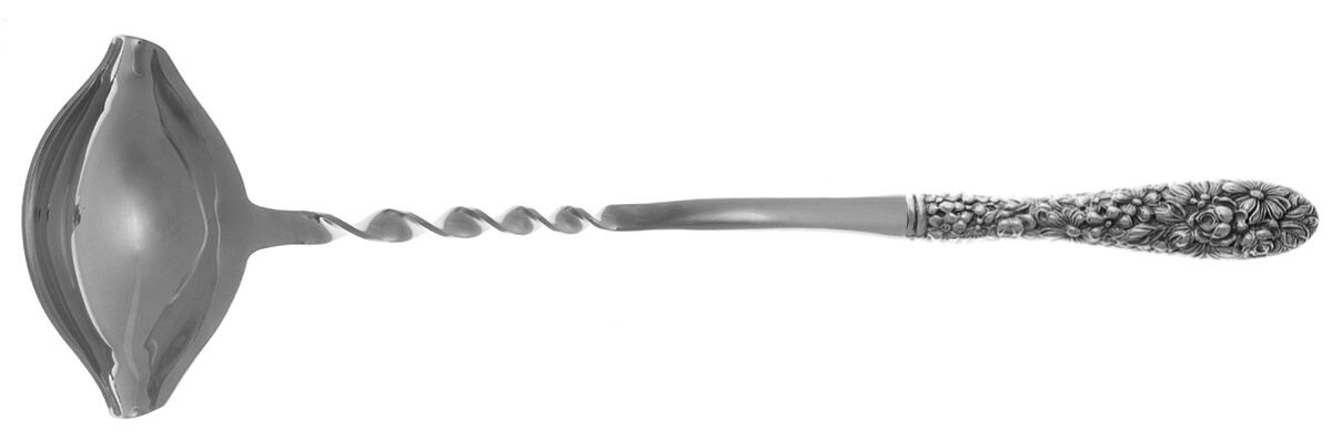 Stieff Rose (Sterling, 1892, No Monograms) Punch Ladle with Stainless Bowl HC by Kirk Stieff-1