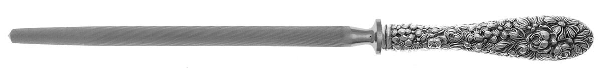 Stieff Rose (Sterling, 1892, No Monograms) Sharpener Knife with Steel Rod HC by Kirk Stieff-1