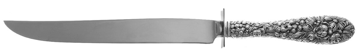 Stieff Rose (Sterling, 1892, No Monograms) Carving Knife Small with Stainless Blade HC by Kirk Stieff-1
