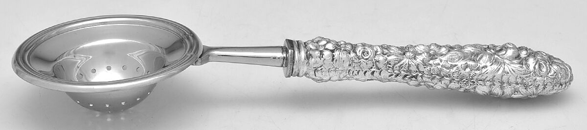 Stieff Rose (Sterling, 1892, No Monograms) Tea Strainer Overcup Serving-Stainless Bowl HC by Kirk Stieff-1