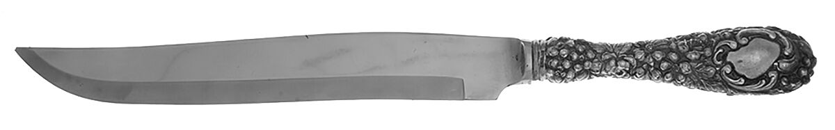 Stieff Rose (Sterling, 1892, No Monograms) Game Carving Knife,Stnls Blade,Full Repousse by Kirk Stieff-1