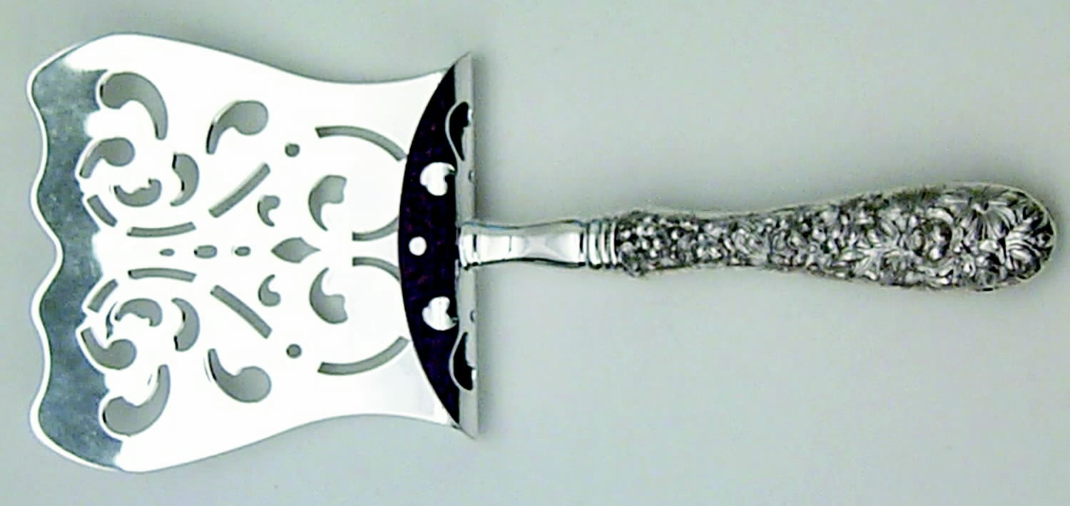 Stieff Rose (Sterling, 1892, No Monograms) Hollow Asparagus Server with Silverplate Hood by Kirk Stieff-1