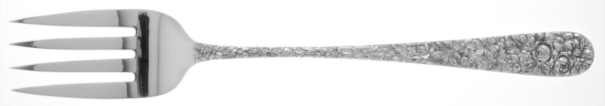 Stieff Rose (Sterling, 1892, No Monograms) Large Solid Dressing Fork by Kirk Stieff-1