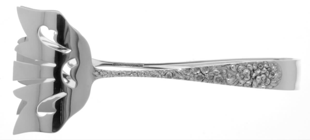 Stieff Rose (Sterling, 1892, No Monograms) Serving Tongs with Bowl Tips by Kirk Stieff-1