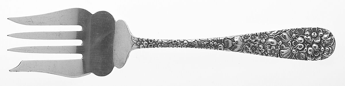 Stieff Rose (Sterling, 1892, No Monograms) Fork-Cold Meat/Servg-Sm/Solid by Kirk Stieff-1