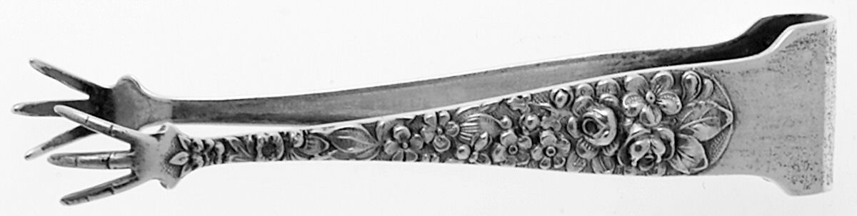 Stieff Rose (Sterling, 1892, No Monograms) Bon Bon Tongs by Kirk Stieff-1