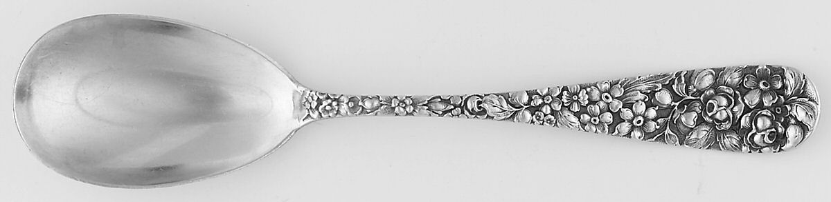Stieff Rose (Sterling, 1892, No Monograms) Large Jelly Spoon by Kirk Stieff-1