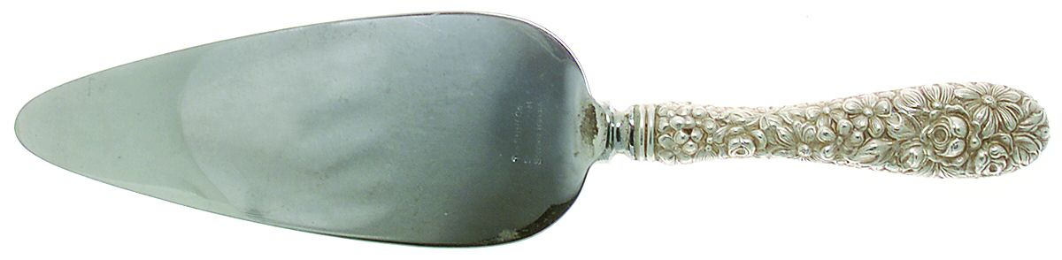 Stieff Rose (Sterling, 1892, No Monograms) Pie Server with Silverplate Blade by Kirk Stieff-1