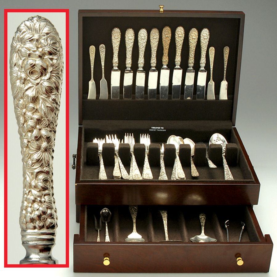 Stieff Rose (Sterling, 1892, No Monograms) 58 Piece Set by Kirk Stieff-1