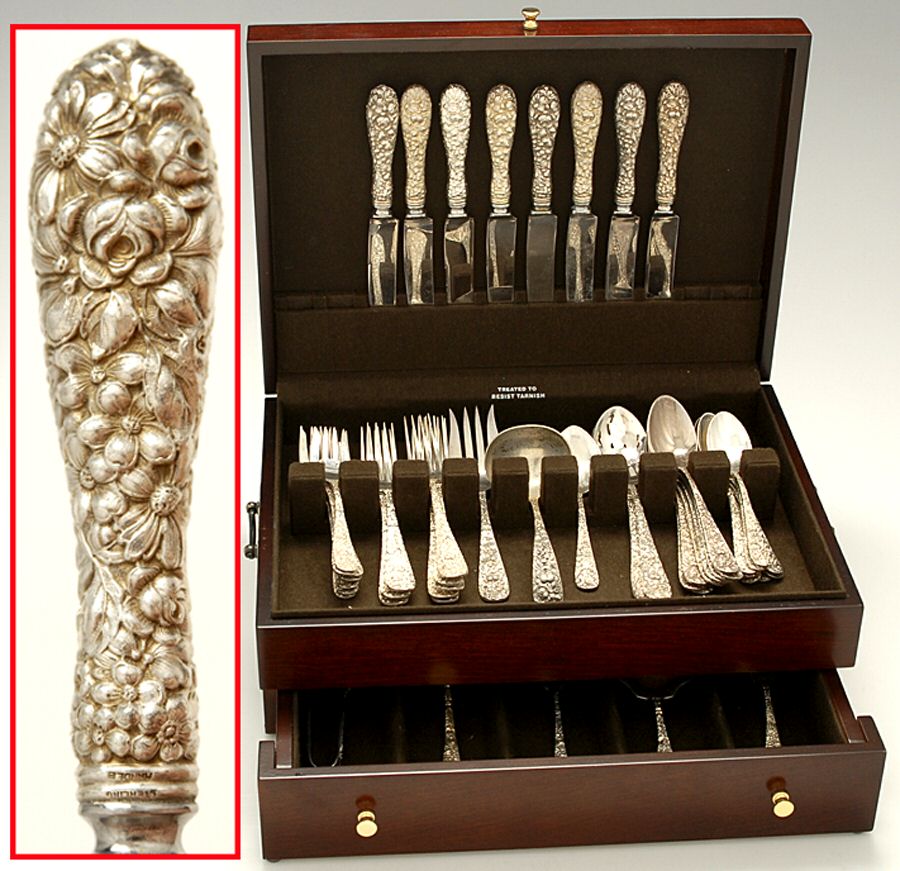 Stieff Rose (Sterling, 1892, No Monograms) 68 Piece Set by Kirk Stieff-1