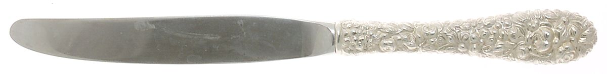 Stieff Rose (Sterling, 1892, No Monograms) Modern Hollow Knife, Full Repousse by Kirk Stieff-1