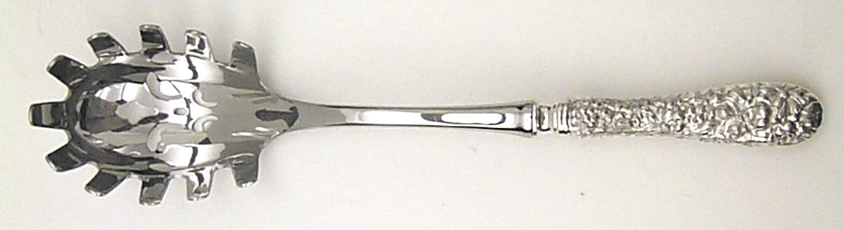 Stieff Rose (Sterling, 1892, No Monograms) Pasta Server with Stainless Bowl by Kirk Stieff-1
