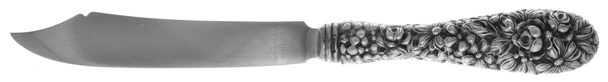 Stieff Rose (Sterling, 1892, No Monograms) Individual Fish Knife with Stainless Blade by Kirk Stieff-1