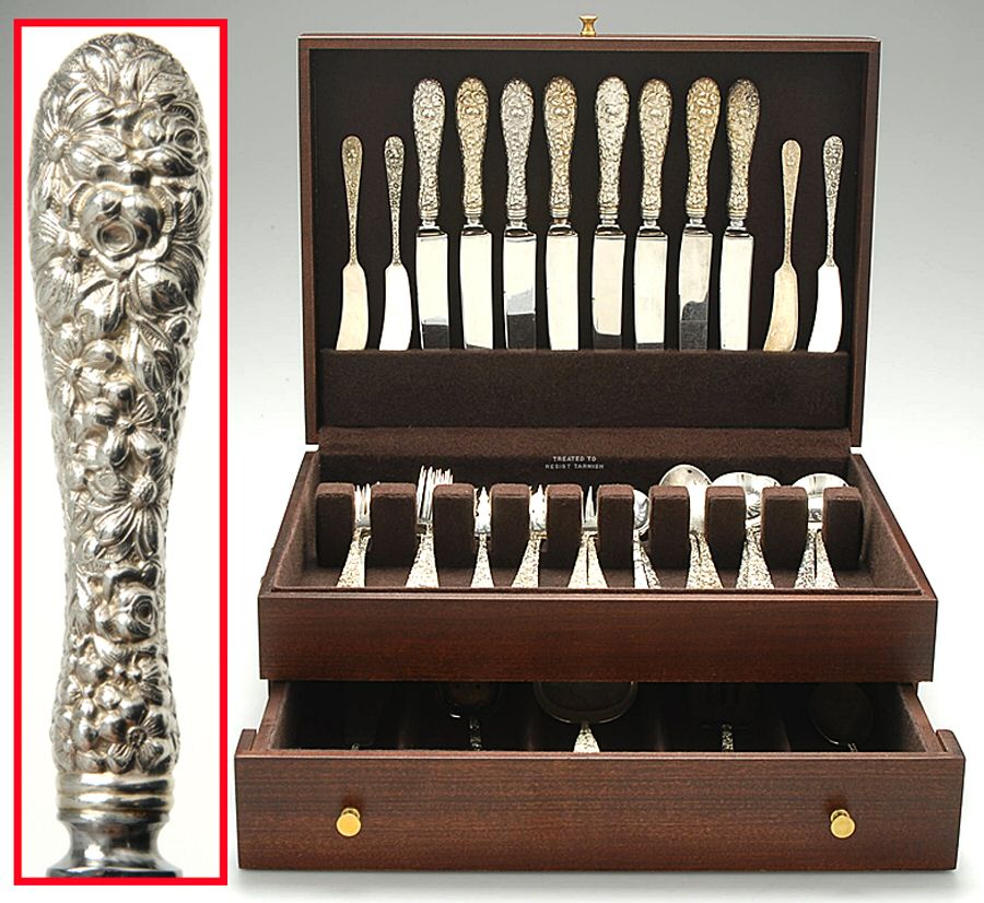 Stieff Rose (Sterling, 1892, No Monograms) 74 Piece Set by Kirk Stieff-1
