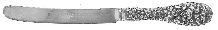 Stieff Rose (Sterling, 1892, No Monograms) Orange Knife with Silverplate Blade by Kirk Stieff-1