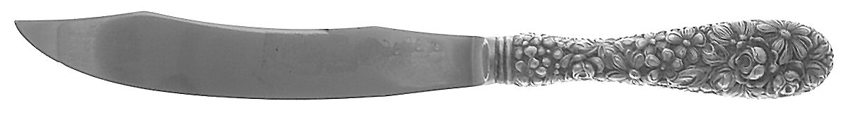 Stieff Rose (Sterling, 1892, No Monograms) Game Carving Knife,Stnls Blade,Full Repousse by Kirk Stieff-1