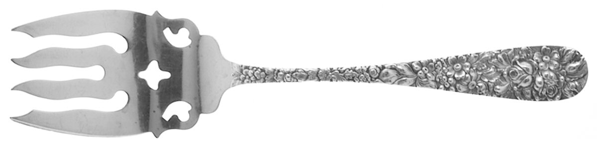 Stieff Rose (Sterling, 1892, No Monograms) Solid Serving Fork by Kirk Stieff-1