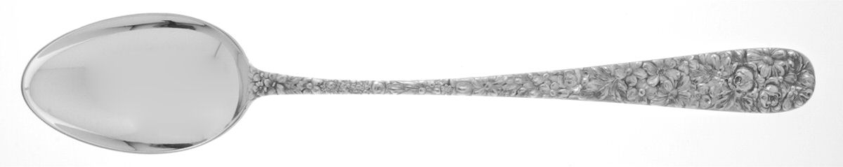 Stieff Rose (Sterling, 1892, No Monograms) Large Solid Dressing Spoon by Kirk Stieff-1