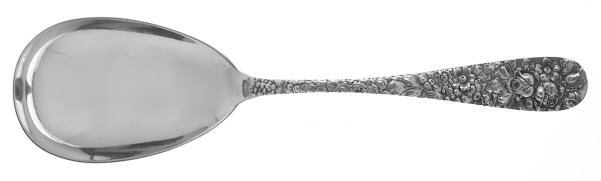 Stieff Rose (Sterling, 1892, No Monograms) Large Solid Serving Spoon by Kirk Stieff-1