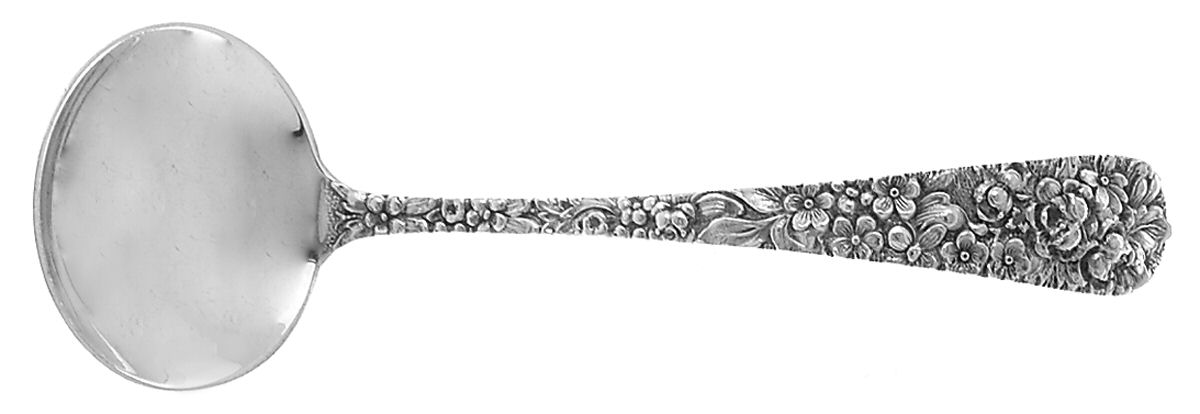 Stieff Rose (Sterling, 1892, No Monograms) Solid Piece Cream Ladle by Kirk Stieff-1