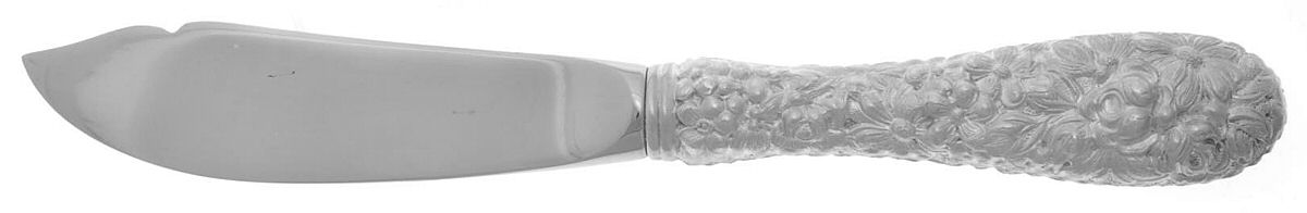 Stieff Rose (Sterling, 1892, No Monograms) Hollow Handle Master Butter Knife,Full Repousse by Kirk Stieff-1
