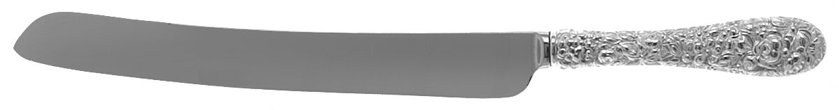 Stieff Rose (Sterling, 1892, No Monograms) Wedding Cake Knife with Stainless Blade by Kirk Stieff-1
