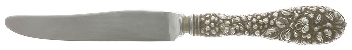 Stieff Rose (Sterling, 1892, No Monograms) Hollow Handle Youth Knife,Full Repousse by Kirk Stieff-1