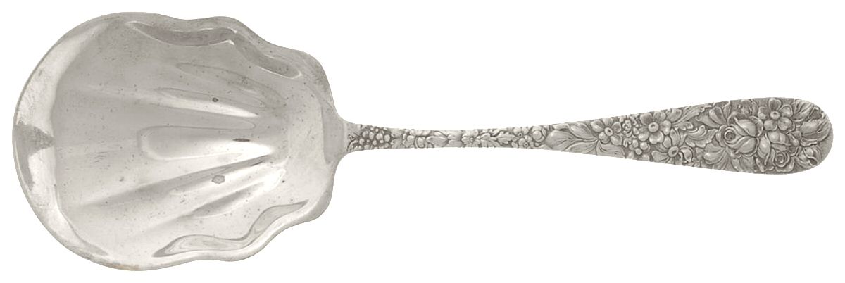 Stieff Rose (Sterling, 1892, No Monograms) Oversize Solid Salad Serving Spoon by Kirk Stieff-1
