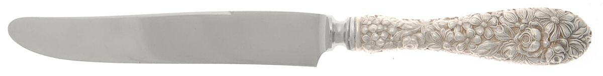 Stieff Rose (Sterling, 1892, No Monograms) Knife-New French/Hollow-Bolster-Full Repousse by Kirk Stieff-1