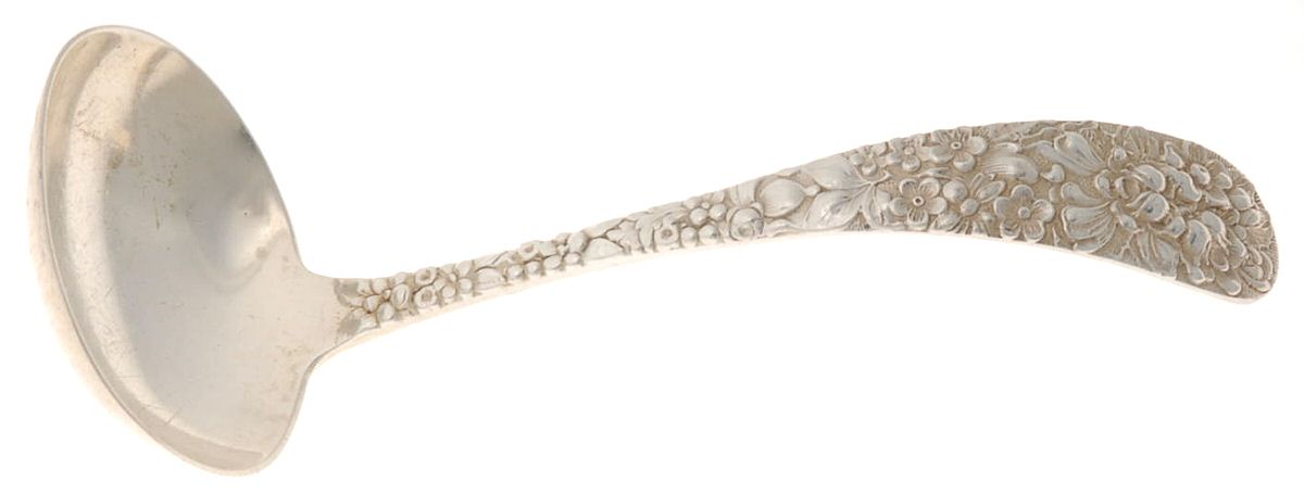 Stieff Rose (Sterling, 1892, No Monograms) Solid Gravy Ladle by Kirk Stieff-1