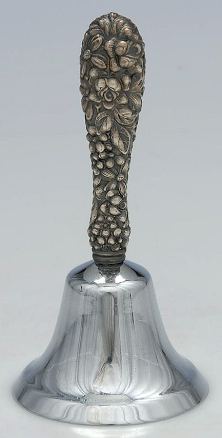 Stieff Rose (Sterling, 1892, No Monograms) Bell (w/Silverplate Bowl) by Kirk Stieff-1