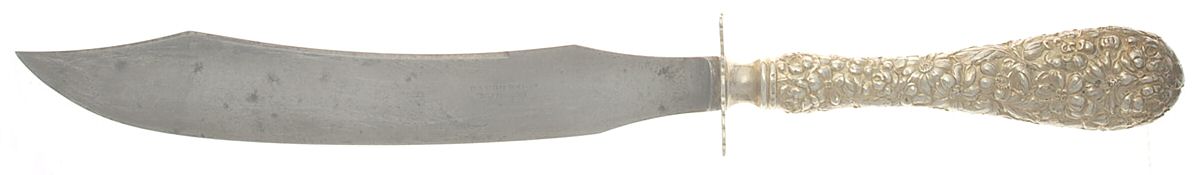 Stieff Rose (Sterling, 1892, No Monograms) Large Stainless Blade Roast Carving Knife by Kirk Stieff-1