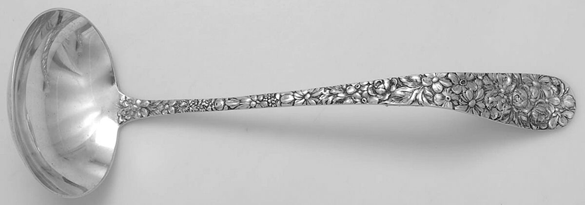 Stieff Rose (Sterling, 1892, No Monograms) Solid Soup Ladle by Kirk Stieff-1