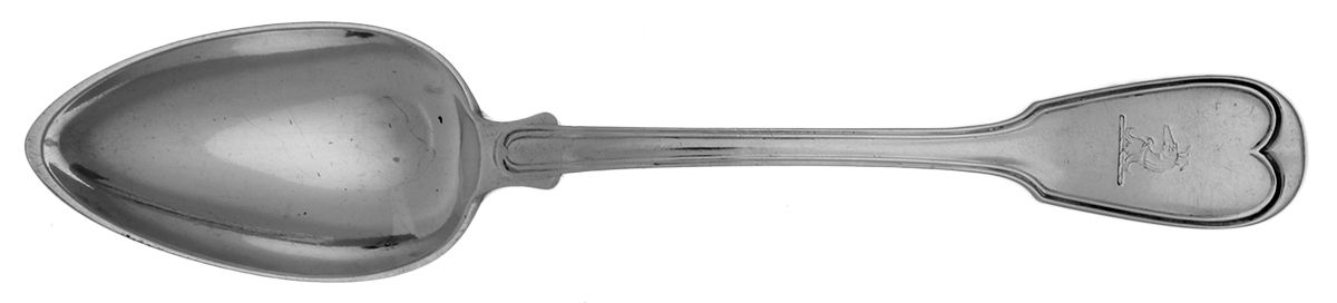 Threaded (Sterling, 1835) Coin Silver Tablespoon (Serving Spoon) by Kirk Stieff-1