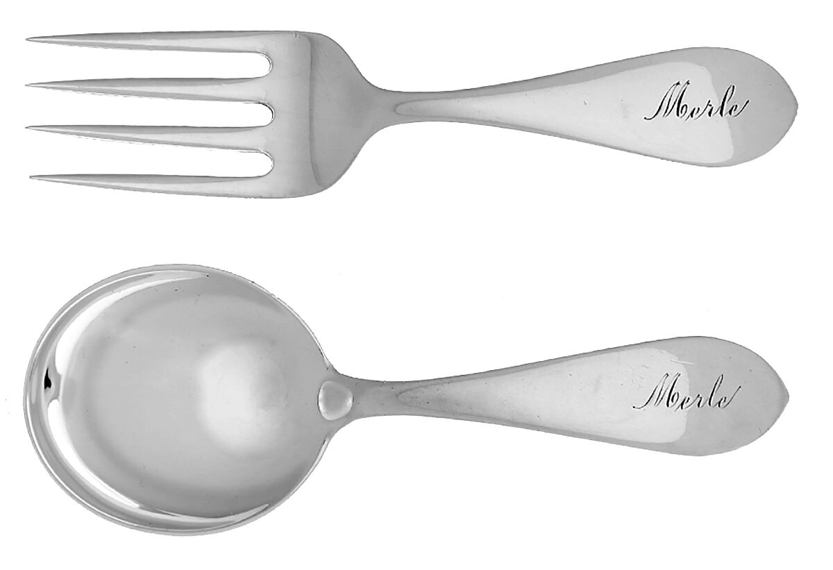 Wadefield (Sterling, 1850) Small 2 Piece Baby Set (Fork, Spoon) by Kirk Stieff-1
