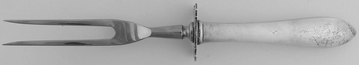 Wadefield (Sterling, 1850) Small Steak Carving Fork with Stainless Prongs by Kirk Stieff-1