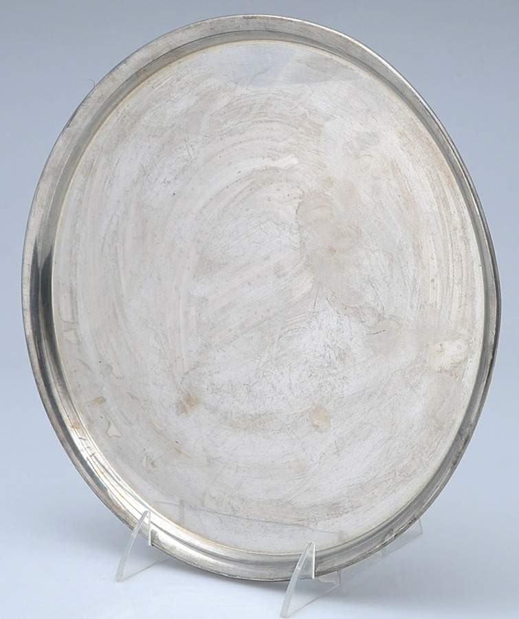 Williamsburg (Pewter, Hollowware) Small Round Pewter Tray by Kirk Stieff-1