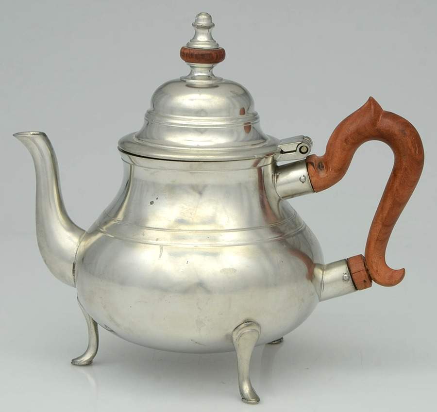 Williamsburg (Pewter, Hollowware) Brown Handle Coffee Pot by Kirk Stieff-1