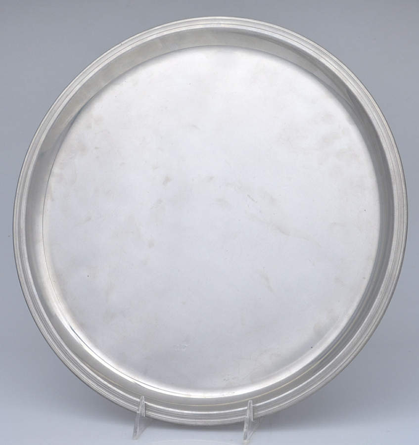 Williamsburg (Pewter, Hollowware) 13" Round Tray by Kirk Stieff-1