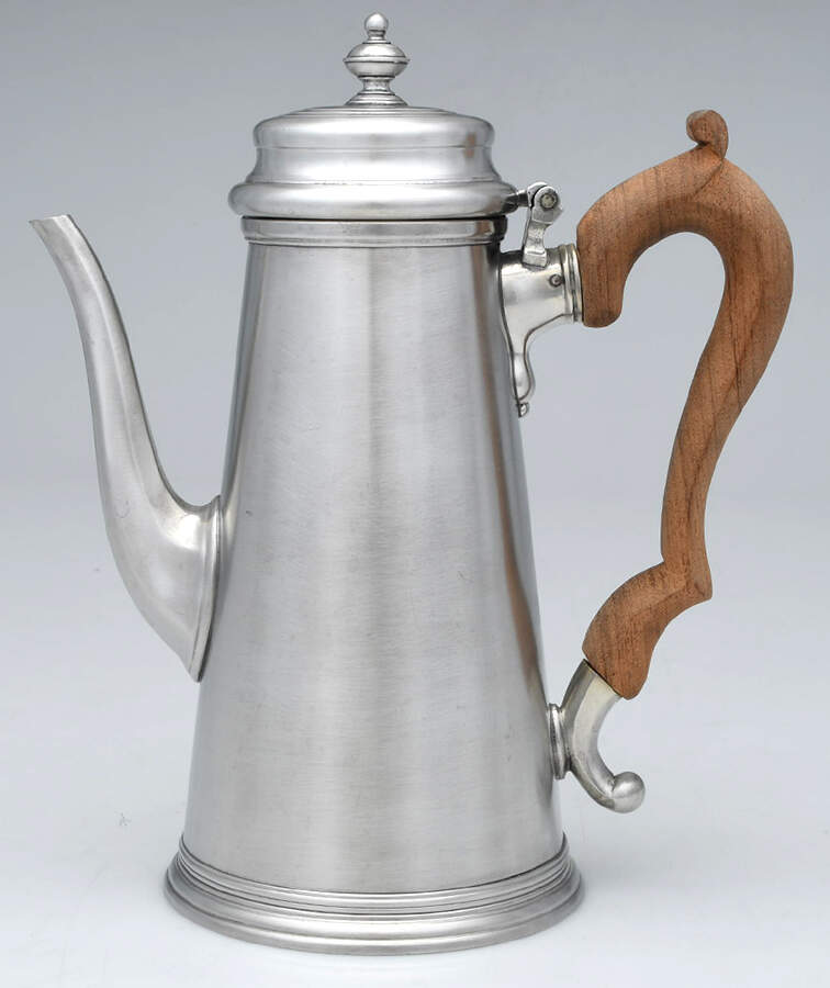 Williamsburg (Pewter, Hollowware) Brown Handle Teapot by Kirk Stieff-1
