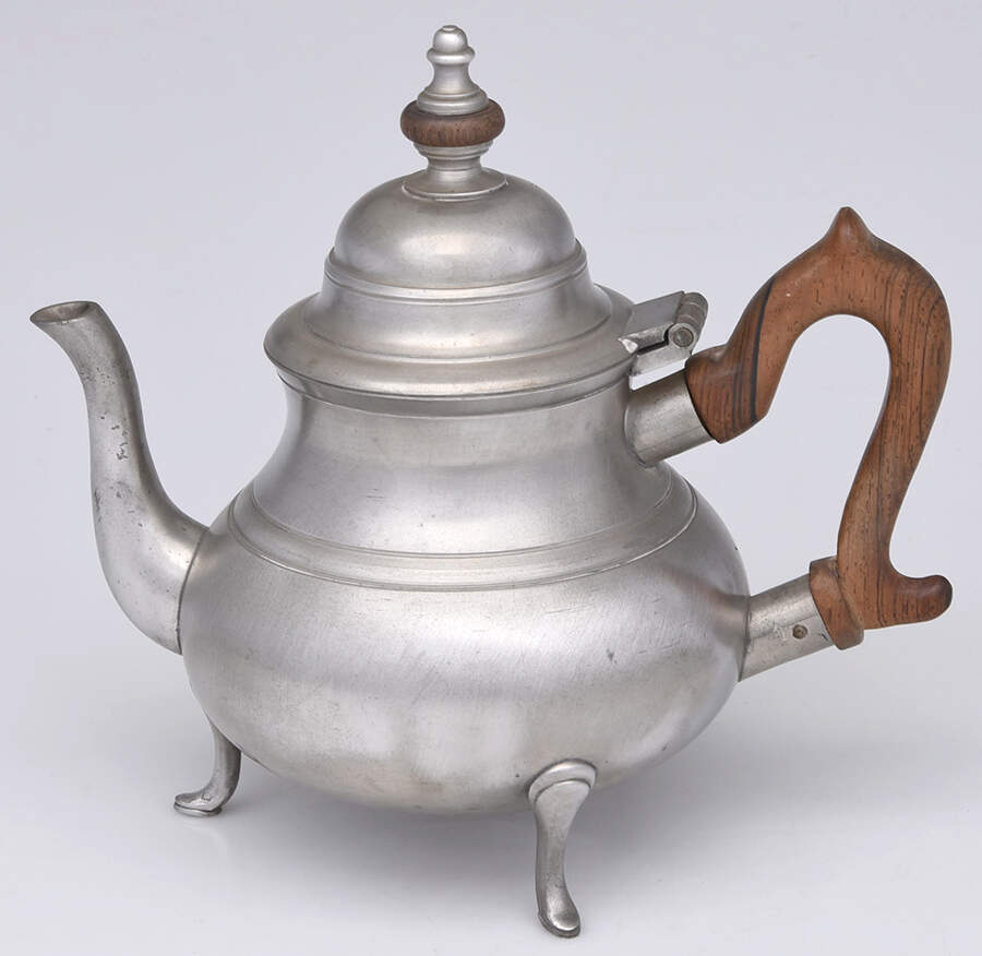 Williamsburg (Pewter, Hollowware) Brown Handle Coffee Pot by Kirk Stieff-1