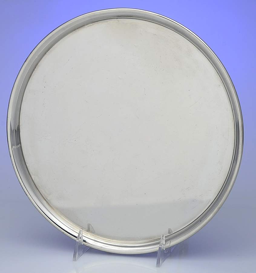 Williamsburg (Pewter, Hollowware) Small Round Pewter Tray by Kirk Stieff-1