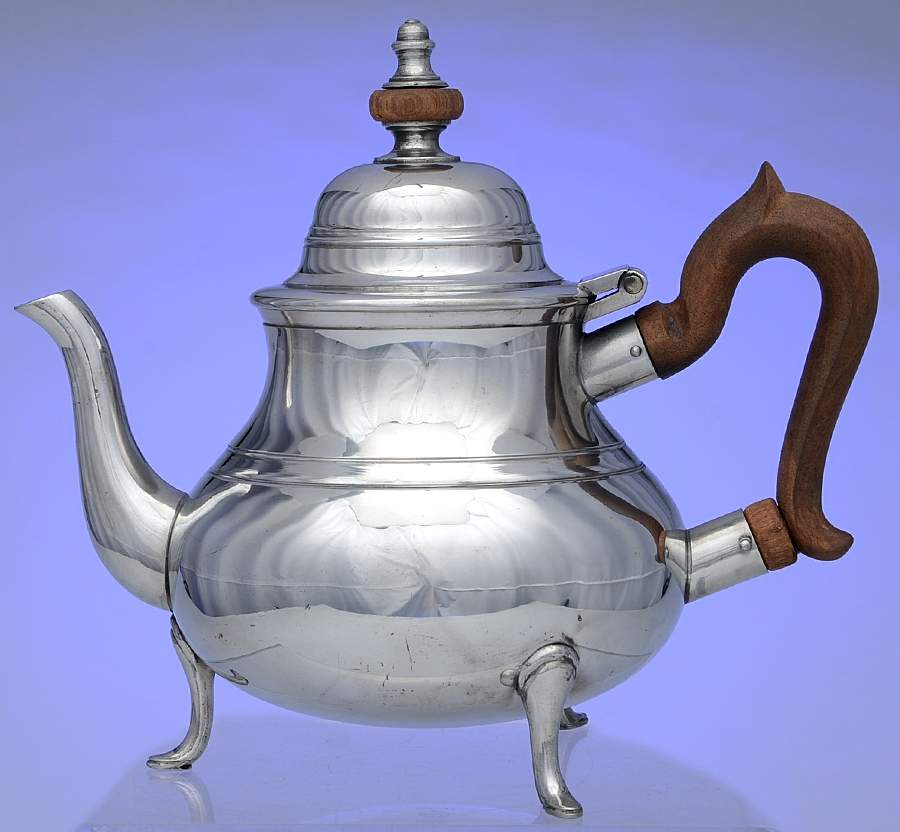 Williamsburg (Pewter, Hollowware) Brown Handle Coffee Pot by Kirk Stieff-1