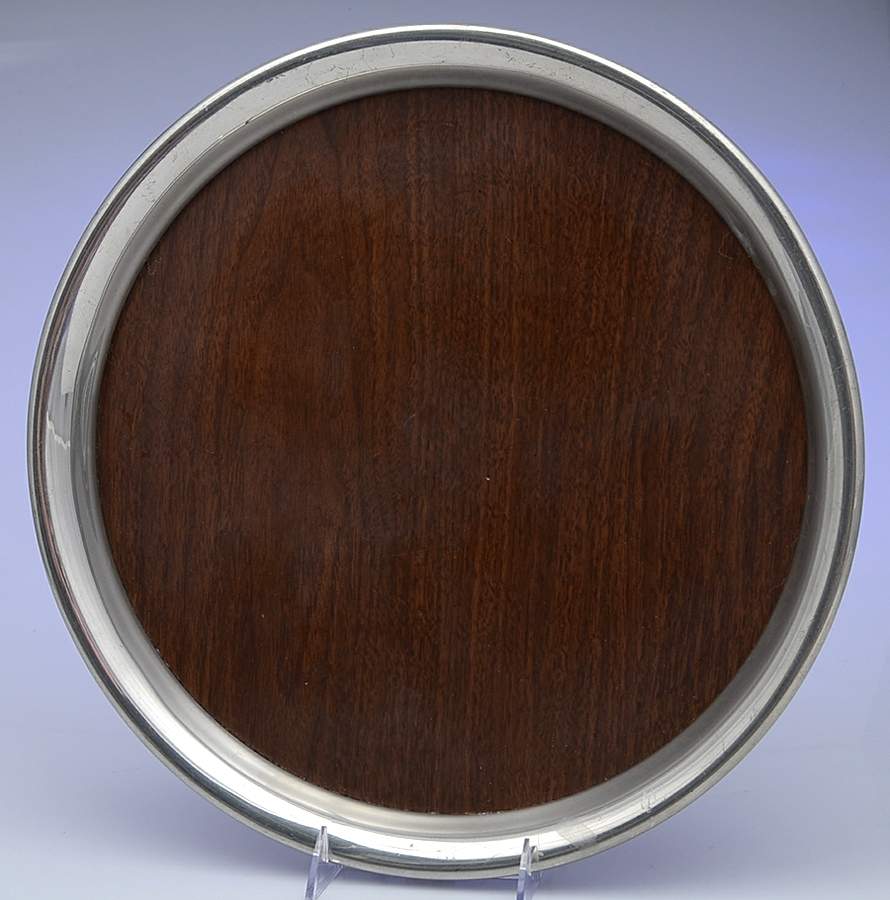 Williamsburg (Pewter, Hollowware) Round Tray with Lucite Center by Kirk Stieff-1