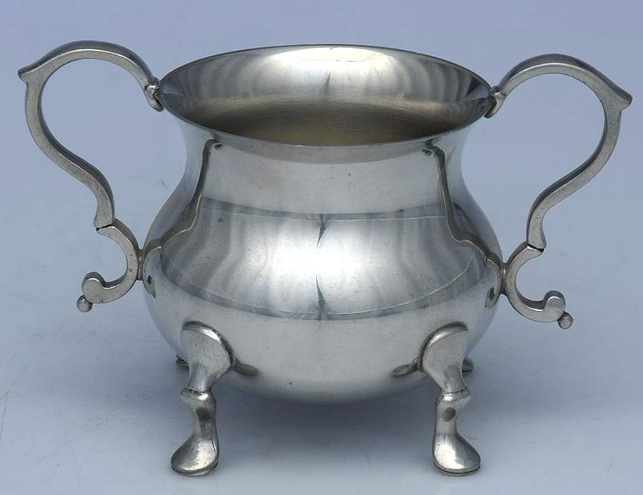 Williamsburg (Pewter, Hollowware) Open Sugar Bowl by Kirk Stieff-1